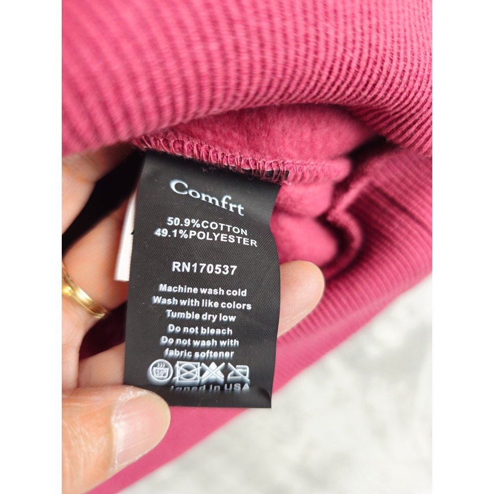 Comfrt Women's Travel Essentials Hoodie XL Mauve Red Soft - Picture 4 of 5